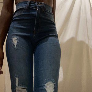 blue distressed fashion nova jeans